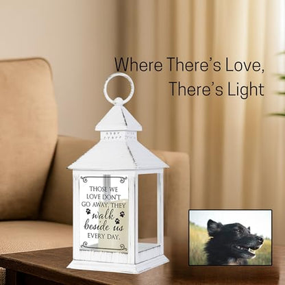 The Bridge Collection Paw Print Pet Memorial Flameless Lantern - Loss of Dog Sympathy Gift - Dog Memorial Gifts - Bereavement Gift for Loss of Pet