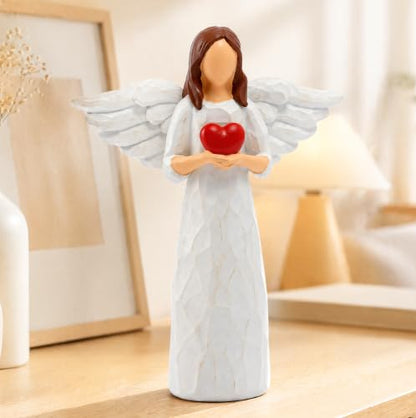 Sympathy Gifts for Loss of Loved One - 6.9" Angel Sympathy Gift, Memorial Gift for Loss of Dad Mom Grandmother, Angel Figurine for Bereavement Remembrance Gifts, Angel Statue Holding a Heart - style: Sympathy Figurine