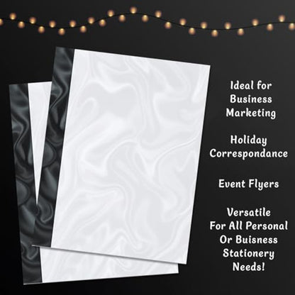 PaperDirect Black Tie Affair Letter Paper, Elegant Full-Color Design, 8.5 x 11, Acid-Free, Ideal for Invitations, Flyers, Newsletters, Certificates, Personal and Event Use, Cards, 25 Sheets - color: Black Tie Affair