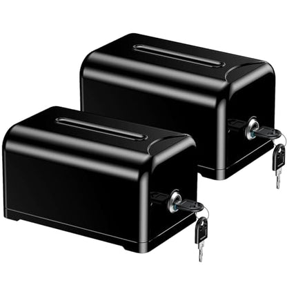 Uniclife 2 Pack 7.3" x 4.5" x 3.9"Black Acrylic Donation Box with Slot Lock - color: Black, size: 2 Pack