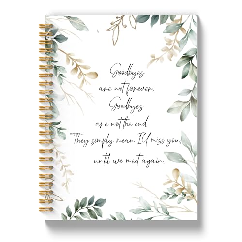 Memorial Gifts Notebook Journal 5.5x8.3, Sympathy Bereavement Gift Hardcover Notebook for Note Taking, Sympathy Gifts for Loss of Loved One, Grief Journal for Women - color: Goodbayes
