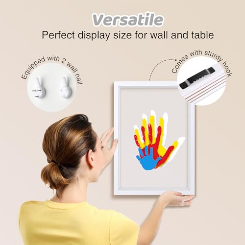 Family Handprint Kit for 4, Hand Print Keepsake Frame DIY Craft Gift - color: White, size: 4 Pages Acrylic Boards