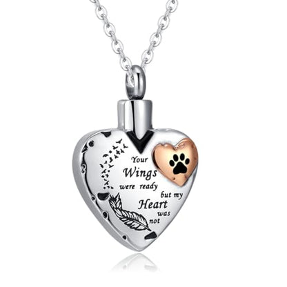 Waterproof Urn Necklace for Ashes-Heart Ash Holder Pendant -Never Fade-Never Fade, Rustproof Cremation Jewelry for Ashes for Women - style: Paw