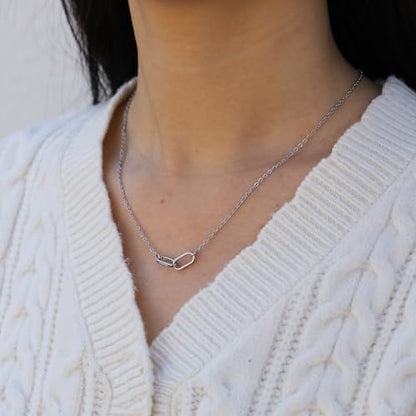 Baydurcan Pendant Necklace for Women Friends Sister Birthday Christmas Gift | Silver Evil Eye Ankh Mary Friendship Dragonfly Hummingbird Snake Turtle Pendant Necklace for Her Just Because Gifts - style: You & Me