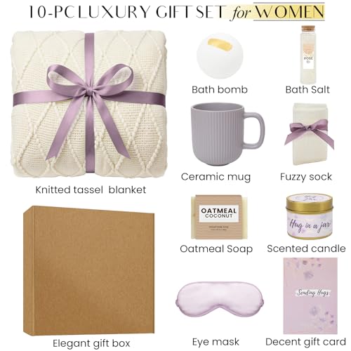 Get Well Soon Gifts for Women, Thinking of You Gifts for Mom Friends | GIfts for Friend Sister, Spa Care Package, Sympathy Gift for Loss of Loved One, Sending Hugs Gift Basket for Women