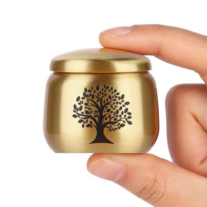 Small Urns for Human Ashes Keepsake Set of 1,Mini Urns for Ashes with Tree of Life Pattern,Small Urn for Adult Women Male Pet Cremation Keepsakes,Made of Brass,Hold Up to 2.5 Cubic Inches - size: 1.6''x1.5'',1pc