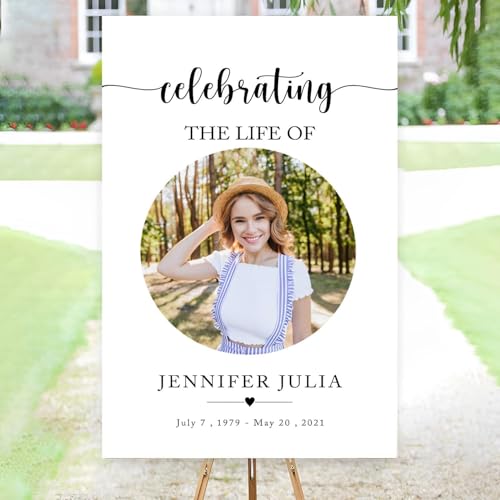 Personalized Funeral Welcome Sign With Image - Celebration of Life Welcome Sign - Funeral Welcome Sign - Memorial Sign Poster - Celebration Of Life Sign - Funeral Photo Sign - In Loving Memory Sign - color: Multi 1
