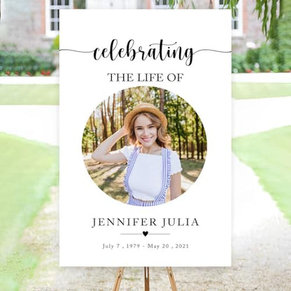 Personalized Funeral Welcome Sign With Image - Celebration of Life Welcome Sign - Funeral Welcome Sign - Memorial Sign Poster - Celebration Of Life Sign - Funeral Photo Sign - In Loving Memory Sign - color: Multi 1