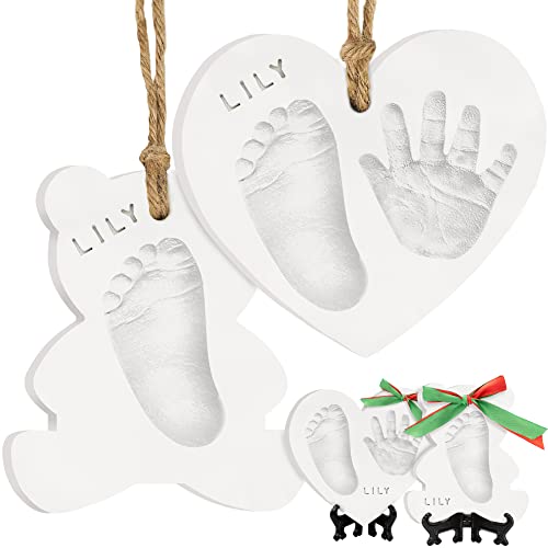 Baby Hand and Footprint Kit, Personalized Baby Christmas Ornament (with Love) - color: Trove, With Love