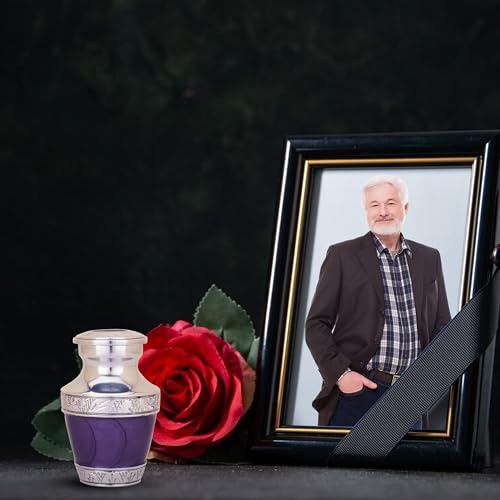 Purple Small Urns for Human Ashes/Mini Urn/Cremation Keepsakes for Ashes/Ash Holders for Human Ashes (Set of Six) from Keepsake Company - color: Purple Enamel