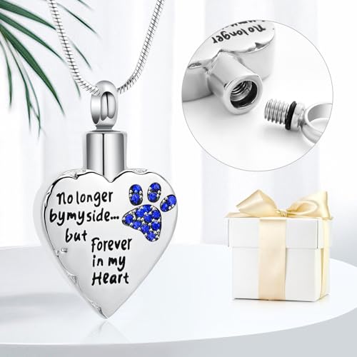 memorial jewelry Your Wings were Ready, But My Heart was Not Stainless Steel Carved Locket Cremation Urn Necklace for Pet Dog Cats - color: Customize