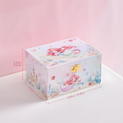 ProCase Musical Mermaid Jewelry Box for Girls, Mermaid (Box with Jewelry) | Kids Small Music Jewellery Boxes with Spinning Doll, Birthday Gift for Little Girl Children Toddler Ages 3 4 5 6 7 8 Year Old - color: Mermaid (Box with Jewelry)