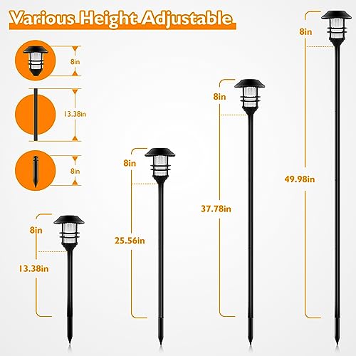ZOOHAR Solar Pathway Flame Lights - Outdoor Solar LEDs with Metal Construction, Waterproof, Perfect for Gardens, Pathways, Patio, Balcony & Pool, 2 Packs