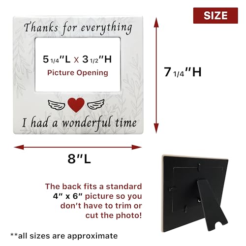 Pet Memorial Picture Frame - Thanks for Everything I had a Wonderful Time Ceramic Photo Plaque - Custom Photograph - Dog Cat Loss Sympathy Gifts - Loss of Pet Gift - Measures 8" x 7.25" - color: Custom