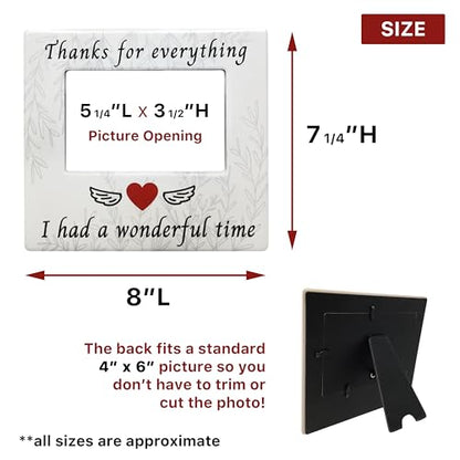 BANBERRY DESIGNS Pet Memorial Picture Frames - Set of 2 - Thanks for Everything I had a Wonderful Time - Ceramic Photo Plaque - 4" X 6" Photograph - Dog Cat Loss Sympathy Gifts - Loss of Pet Gift - color: 2 Pack