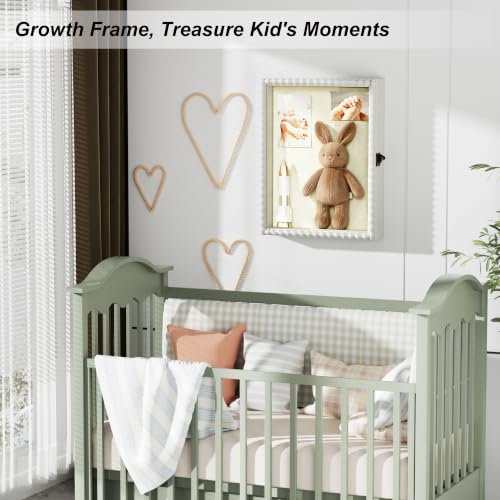 Love-KANKEI Deep Shadow Box Frame 11x14,Solid Wood Beaded Edge Frame,White - color: White, size: 11x14