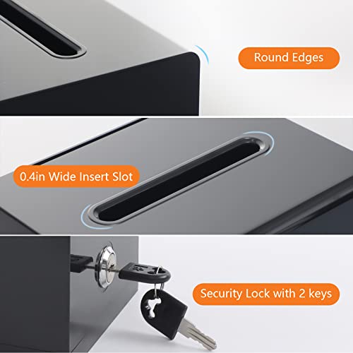KYODOLED Black Suggestion Box With Lock, Acrylic Donation Box, 3 Pack - color: Black-PS-3P, size: 6.2 x 4.6 x 4 inch