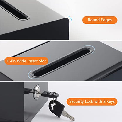 KYODOLED Black Suggestion Box With Lock, Acrylic Donation Box, 3 Pack - color: Black-PS-3P, size: 6.2 x 4.6 x 4 inch