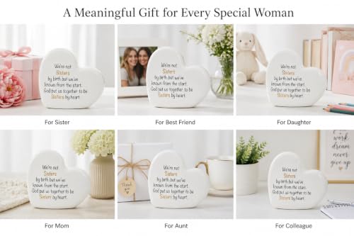 ADAVAS.Y&G Sisters by Heart Ceramic LED Heart Light – Inspirational Christian Gift, Scripture Friendship Love Night Light Décor - color: Sister