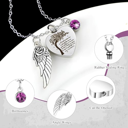 Shimeyao Set of 8 Small Urns for Human Ashes Cremation Urns Keepsake Ash Holders Family Tree Memorial Heart Locket Waterproof for Adults Women Men Loved Ones(Purple) - color: Purple