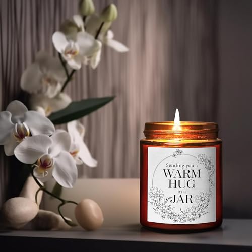 Sending Hug Gifts for Women Men - Warm Hug Candle - Relaxation Get Well Sympathy Gift Anxiety Stress Relief - Gift for Her Bestie Best Friend Coworker - Lavender Eucalyptus Soy Calming Candle - color: Warm hug-lavender eucalyptus