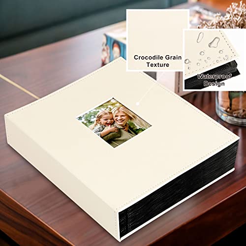 Ywlake Photo Album 4x6 400 Pockets, Leather Photo Albums Holds 400 Vertical Pictures Only Beige - color: Beige, size: 400 Pockets