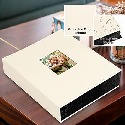 Ywlake Photo Album 4x6 400 Pockets, Leather Photo Albums Holds 400 Vertical Pictures Only Beige - color: Beige, size: 400 Pockets