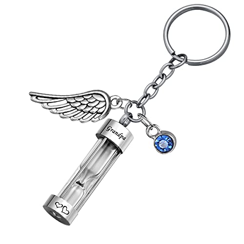 Hourglass Ashes Keychain Urn Pendant Memorial Keepsake Cremation Jewelry Grandpa - Customized - color: Grandpa - Customized