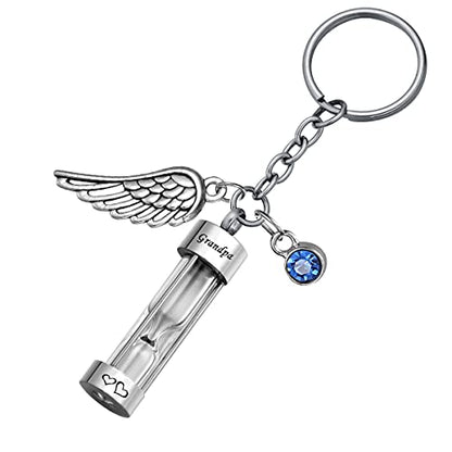 Hourglass Ashes Keychain Urn Pendant Memorial Keepsake Cremation Jewelry Grandpa - Customized - color: Grandpa - Customized