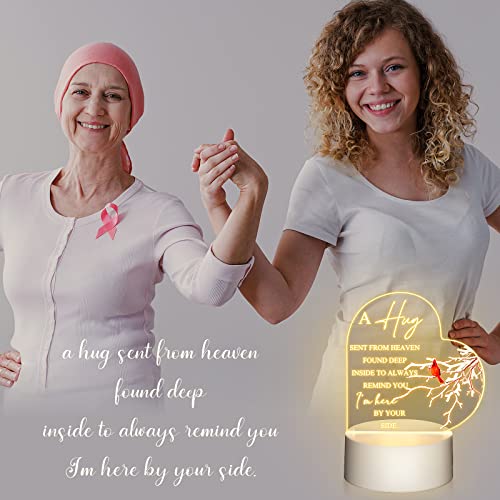 Roowest Night Light Memorial Gifts Clear Acrylic Sympathy Gifts Sign LED Light Red Cardinal Remembrance Bereavement Heart Condolence Present for Father Mother Husband Son Loss of Loved One