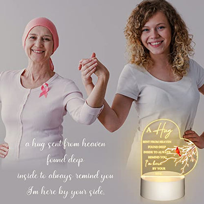 Roowest Night Light Memorial Gifts Clear Acrylic Sympathy Gifts Sign LED Light Red Cardinal Remembrance Bereavement Heart Condolence Present for Father Mother Husband Son Loss of Loved One
