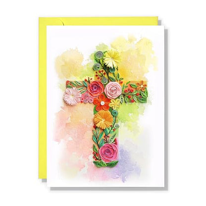 Colorful First Communion Card, Baptism, Sympathy, Thank You, for Girl, Boy, Granddaughter, Grandson (Cross) - color: Cross