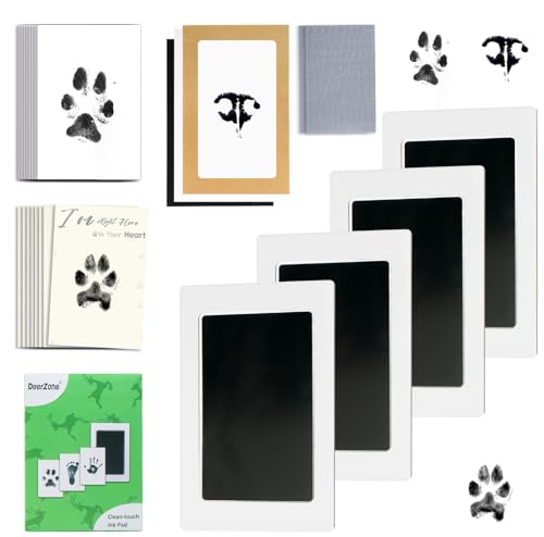 DeerZone Inkless Paw Print Kit,Dog Paw Print Kit,Dog Nose Print Kit - color: Black, size: Small-Medium 4 Pack