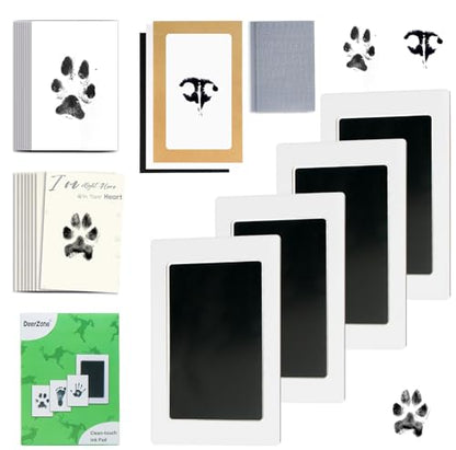 DeerZone Inkless Paw Print Kit,Dog Paw Print Kit,Dog Nose Print Kit - color: Black, size: Small-Medium 4 Pack