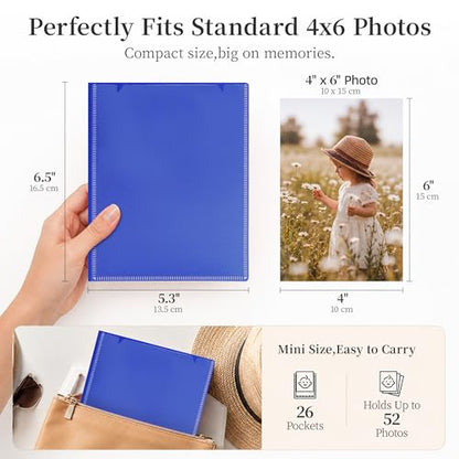 Vienrose Small Photo Album 6 Pack 4x6 Holds 52 Photos Each Blue - color: Blue, size: 4x6 (6 PK)