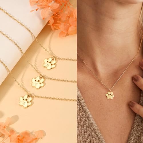 Dog Memorial Gifts for Loss of Dog Paw Print Neckalce for Women with Initial Dogs Mom Gifts Necklace for Women Dainty 14k Gold Plated Heart Necklace Pet Memorial Dogs Lover Birthday Gift for Pet Lovers - style: Big Paw Q