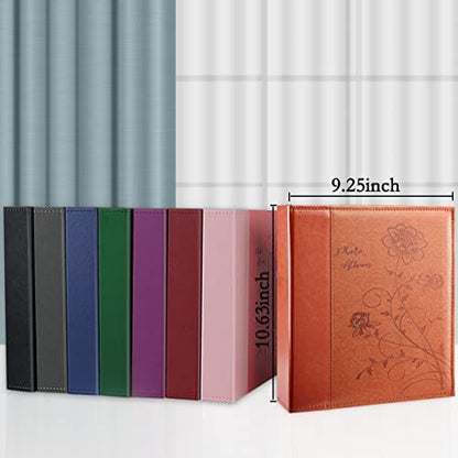Photo Album 8x10 2 Packs Clear Pages Pockets Leathe Cover Slip Slide in Photo Album Each Holds 50 Vertical 8x10 Photos Picture Book for Wedding Family (Dark Green) - color: Dark Green, size: 50 Pockets/2PK