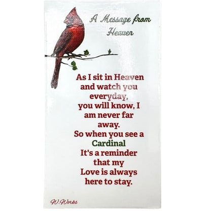 Cardinal Charm Set Mini Resin Hand Painted Pocket Trinket Message | Refrigerator Magnet, Sympathy Keepsake Gift For Loss Of Loved One, Remembrance