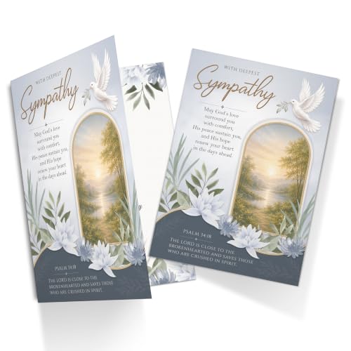 Religious Sympathy Card with Christian Faith and Bible Printed Verse Premium A5 Size UK Made