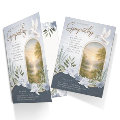 Religious Sympathy Card with Christian Faith and Bible Printed Verse Premium A5 Size UK Made