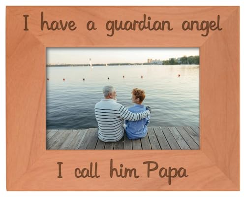 ThisWear Bereavement Papa Have Guardian Angel Wood Frame - Landscape 4x6 - size: 4x6 Photo - Landscape