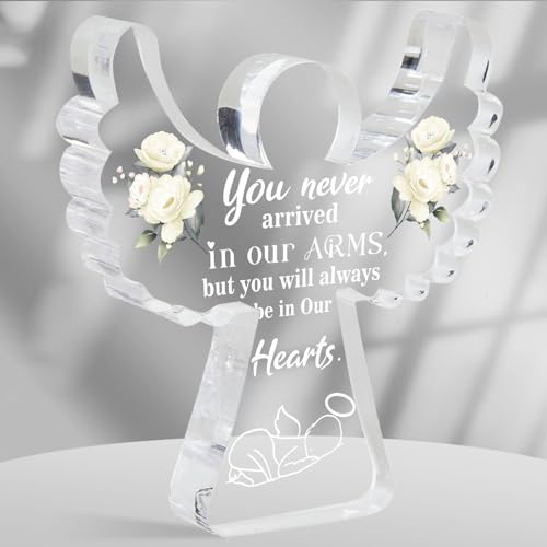 Xendelow Angel Acrylic Memorial Sign, 4x4 inches, Sympathy Gift for Mothers Grieving Loss of Baby, Sentimental Angel Design - style: 034