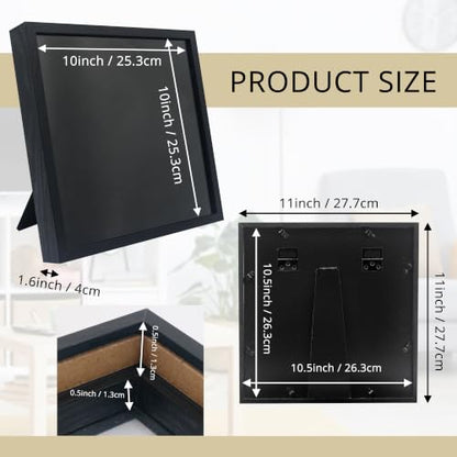 GMFrames 11x11 Enamel Pin Display Case, Pin Collection Display Frame with Real Glass, Shadow Box for Wall and Tabletop, Pin Holder Black - color: Black, size: 11x11