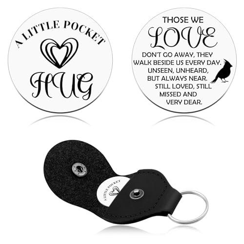 Heigebi Pocket Hug Token Keychain Memorial Gifts for Loss of Loved Sympathy Gifts Bereavement Coin Remembrance Pocket Token - color: Pattern 2