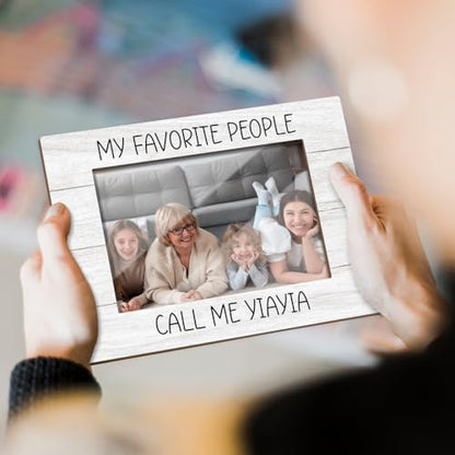 My Favorite People Call Me Yiayia Picture Frame, Wooden Picture Frame Yiayia Gifts for Grandma Grandmother, 4x6 Photo Frame for Tabletop Display, Home Office Desk Decor Shelf Display -09 - style: Yiayia