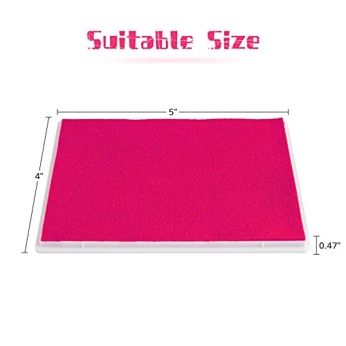 Ink Pad, 5x4'' Washable Non-Toxic Ink Stamp Pad for Baby Footprint Handprint, Pink - color: Pink
