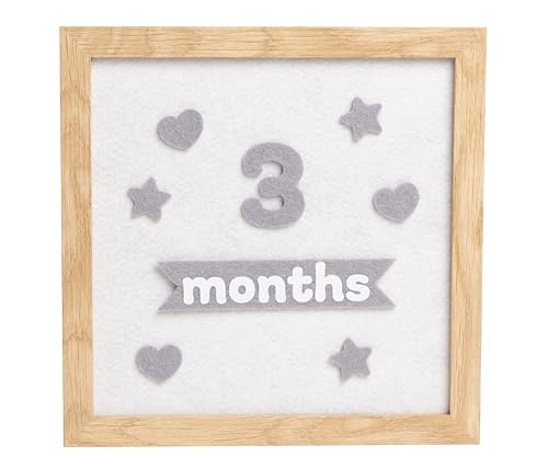 Reece Studio Felt Letterboard Set, Baby Keepsake Frame, Newborn Milstone Photo Prop, Soft Message Board For Baby, 109 Felt Letters and Numbers - color: Felt Photo Sharing Letterboard, size: One Size