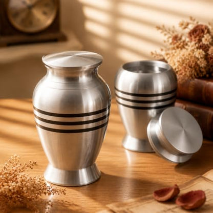 8 Pack Small Keepsake Urns Bulk for Human or Pet Ashes with 8 Velvet Bags Decorative Cremation Mini Funeral Urns Hard Metal for Adult Men Women About 2.9 Inches