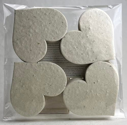 Of The Earth Handmade Paper - Wildflower Seed Paper Large Hearts - Recycled Flower Petals - Bulk Set of 100 (60s Natural Lotka) - color: 60s Natural Lotka