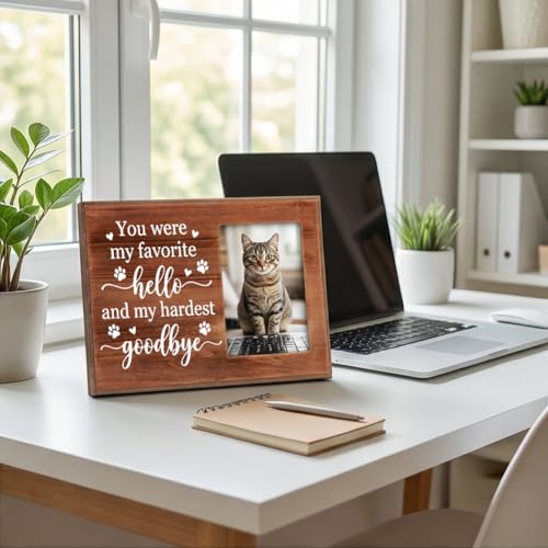 Pet Memorial Photo Frame - You were My Favorite - Wooden Dog Memorial Picture Frame 10×7.7Inch Loss of Pet Remembrance Gift with Quotes for Loved Ones Lost Sympathy Gift